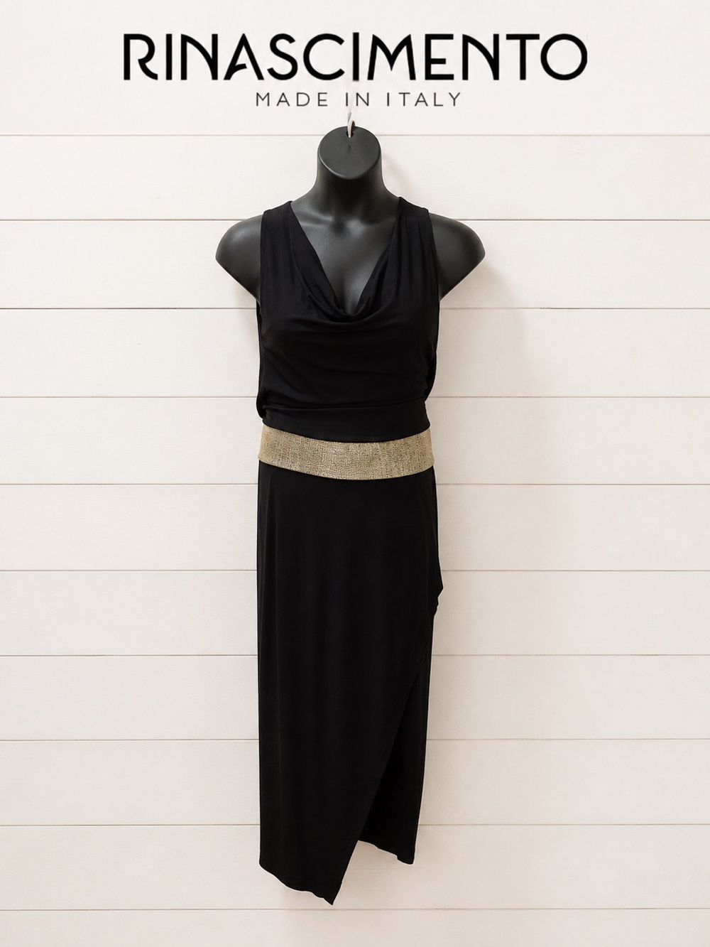 RINASCIMENTO Black & Gold Comfort Dress Size L